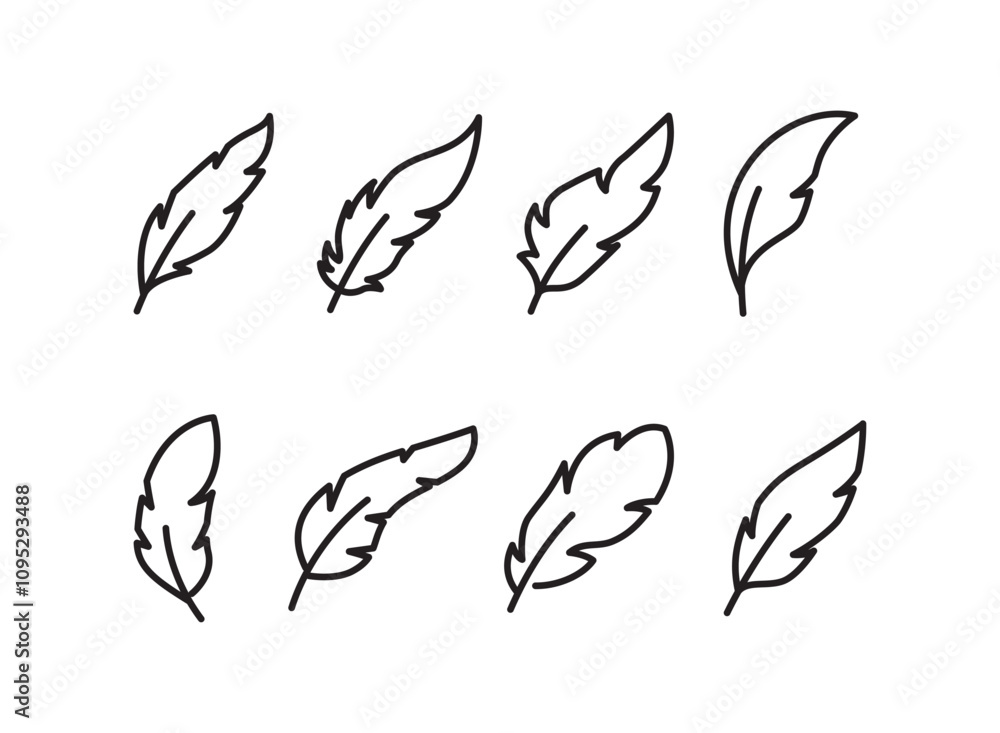 Feather icon vector, sign, symbol, logo, illustration, editable stroke, flat design style isolated on white linear Feather icon vector, sign, symbol, logo, illustration, editable stroke, flat design style isolated on white linear