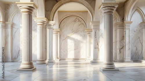 Elegant marble pillars and arches 