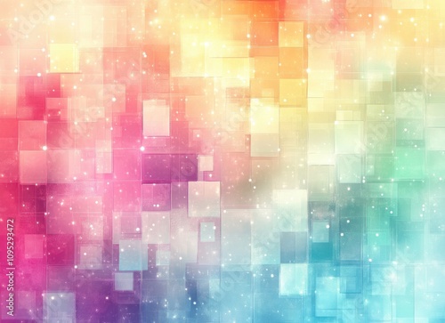 Vibrant Abstract Background of Soft Colors and Light Squares Created with a Modern Digital Technique for Various Creative Projects and Designs