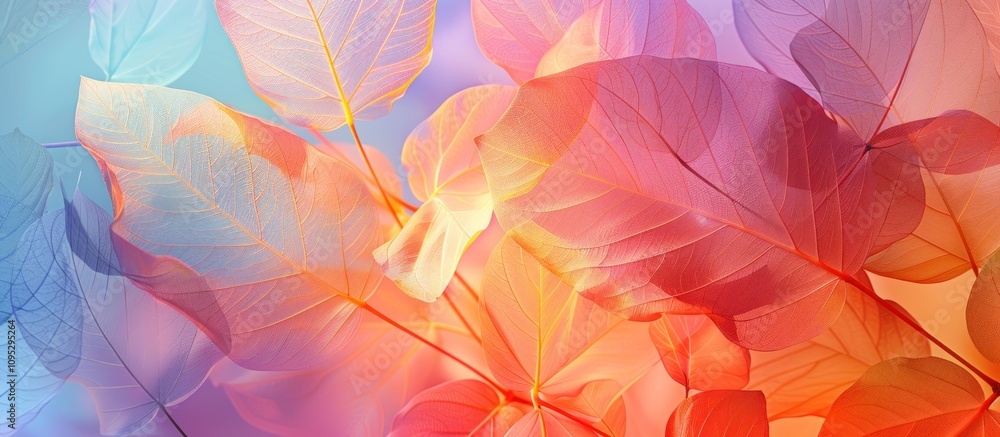 Delicate Translucent Leaves in Vibrant Hues Delicate Translucent Leaves in Vibrant Hues