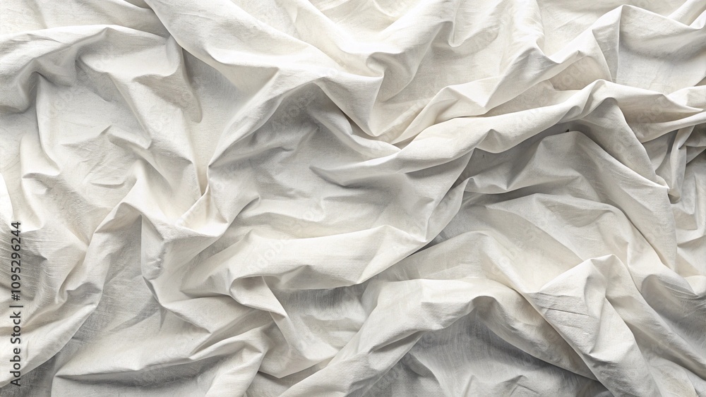 Obraz premium White crumpled fabric texture 