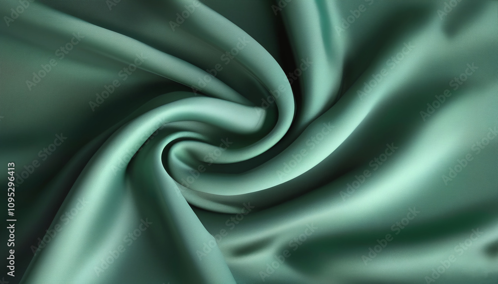 Obraz premium Elegant soft green satin fabric.Generative AI
