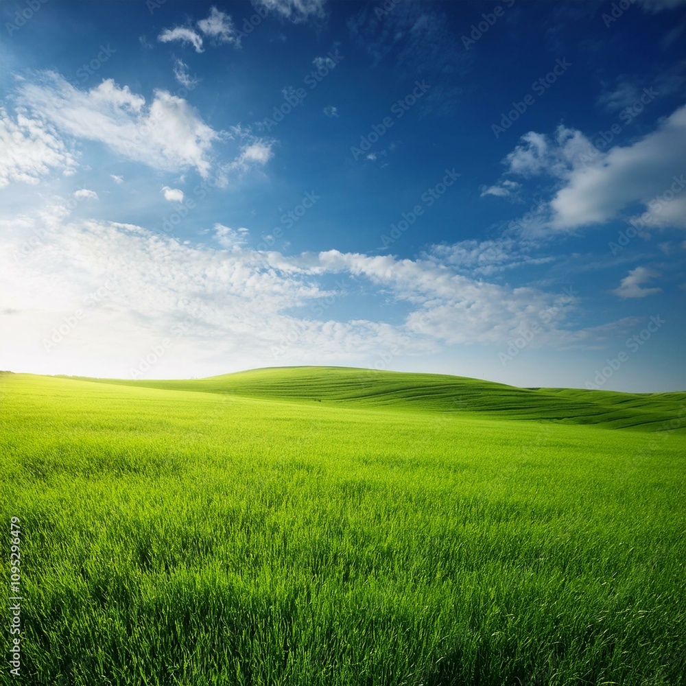 Green Field Beautiful Mount Sky and River Background AI Image Green Field Beautiful Mount Sky and River Background AI Image