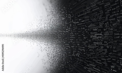 Digital technology background. Digital data dots gray pattern pixel background.Geometric abstract background with simple circular elements. Creative idea for medical, technology, Generative AI