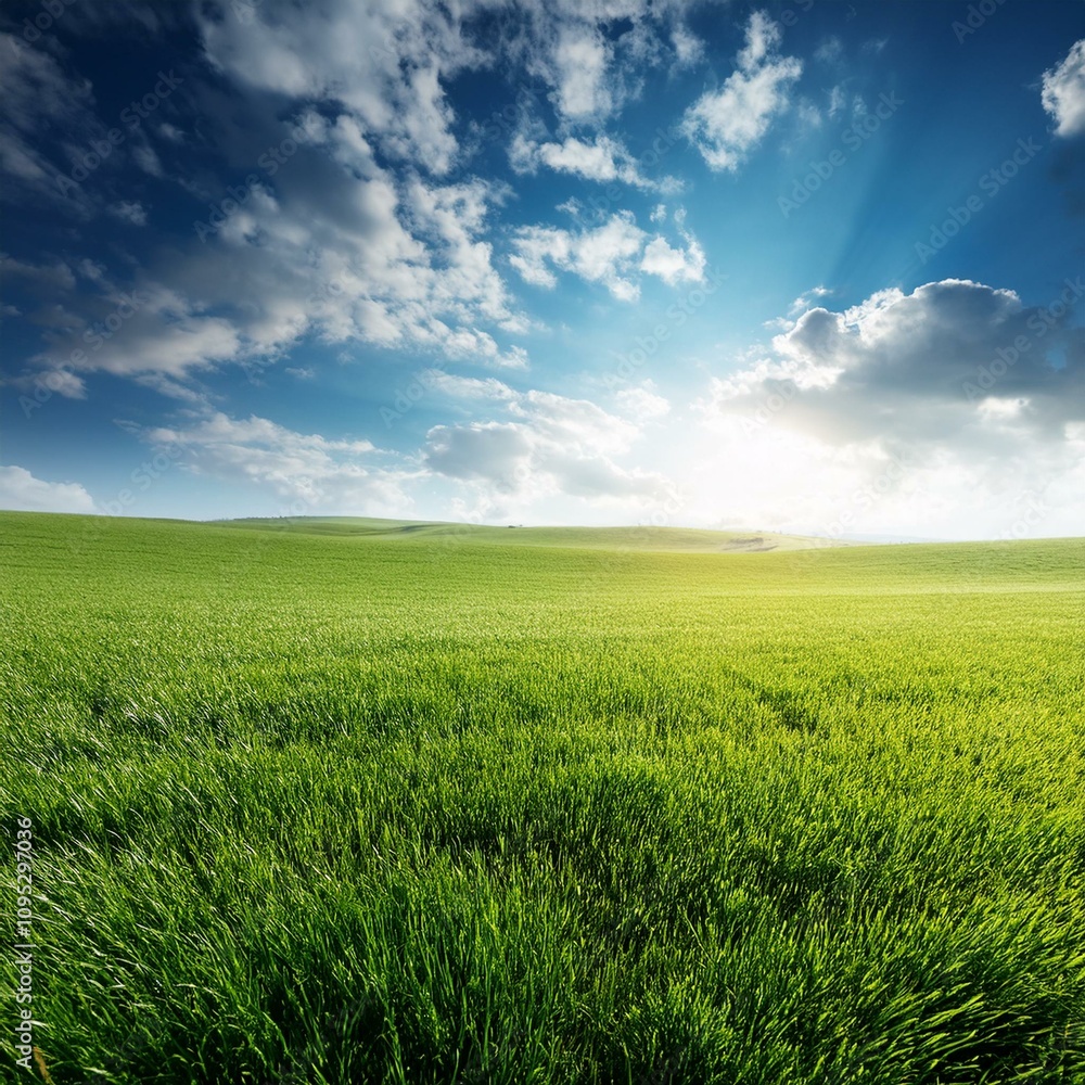 Green Field Beautiful Mount Sky and River Background AI Image Green Field Beautiful Mount Sky and River Background AI Image