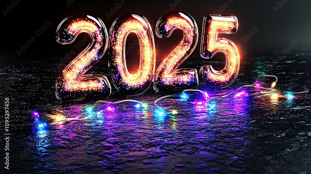 bright New Year illustration. Text bright New Year illustration. Text