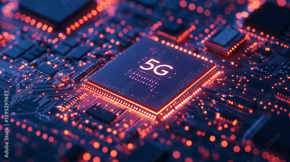 5G Technology Chip High Speed Network Circuit Board Innovation Digital Future Telecommunications 5G Technology Chip High Speed Network Circuit Board Innovation Digital Future Telecommunications
