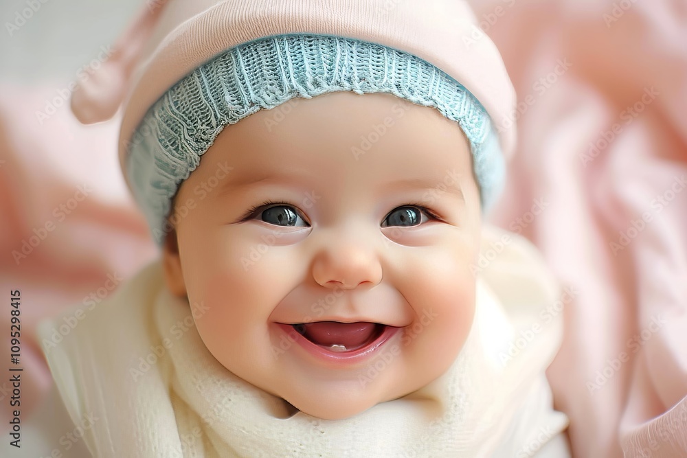 Beautiful smiling cute baby, Generative AI Beautiful smiling cute baby, Generative AI