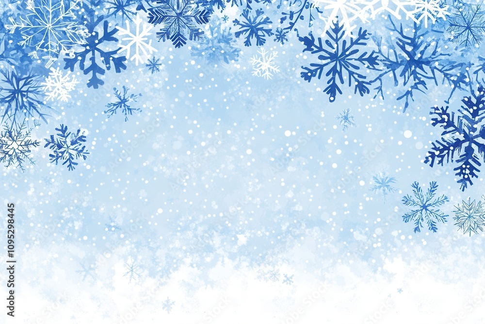 Blue Christmas Background Wallpaper with Snowflakes and Frosted Glow Blue Christmas Background Wallpaper with Snowflakes and Frosted Glow