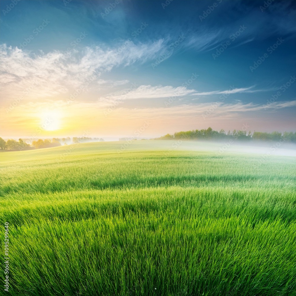 Green Field Beautiful Mount Sky and River Background AI Image Green Field Beautiful Mount Sky and River Background AI Image