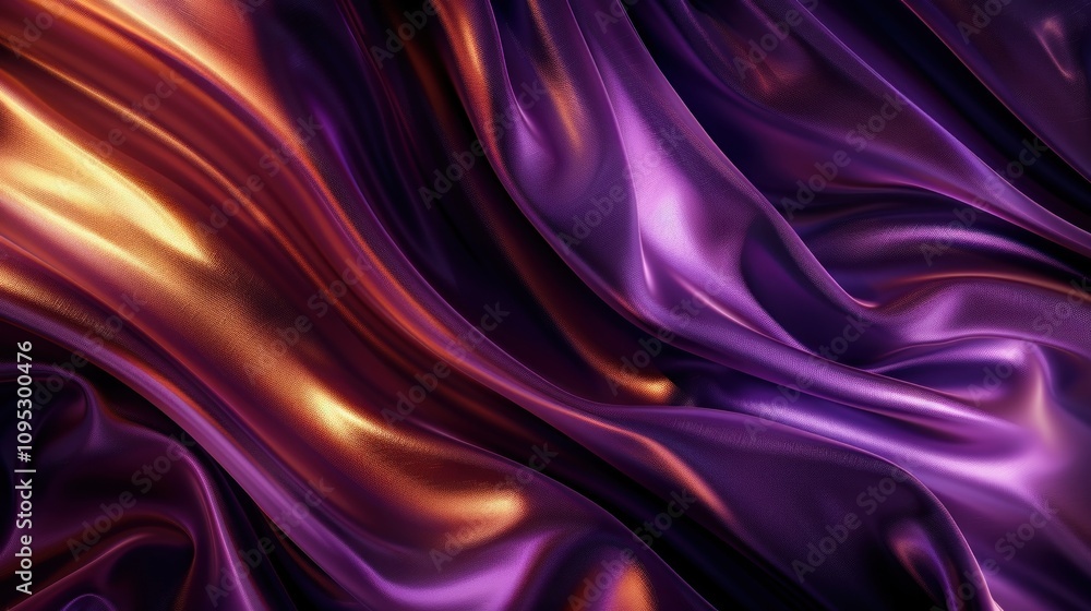 Fototapeta premium Purple and Gold Satin Drapes