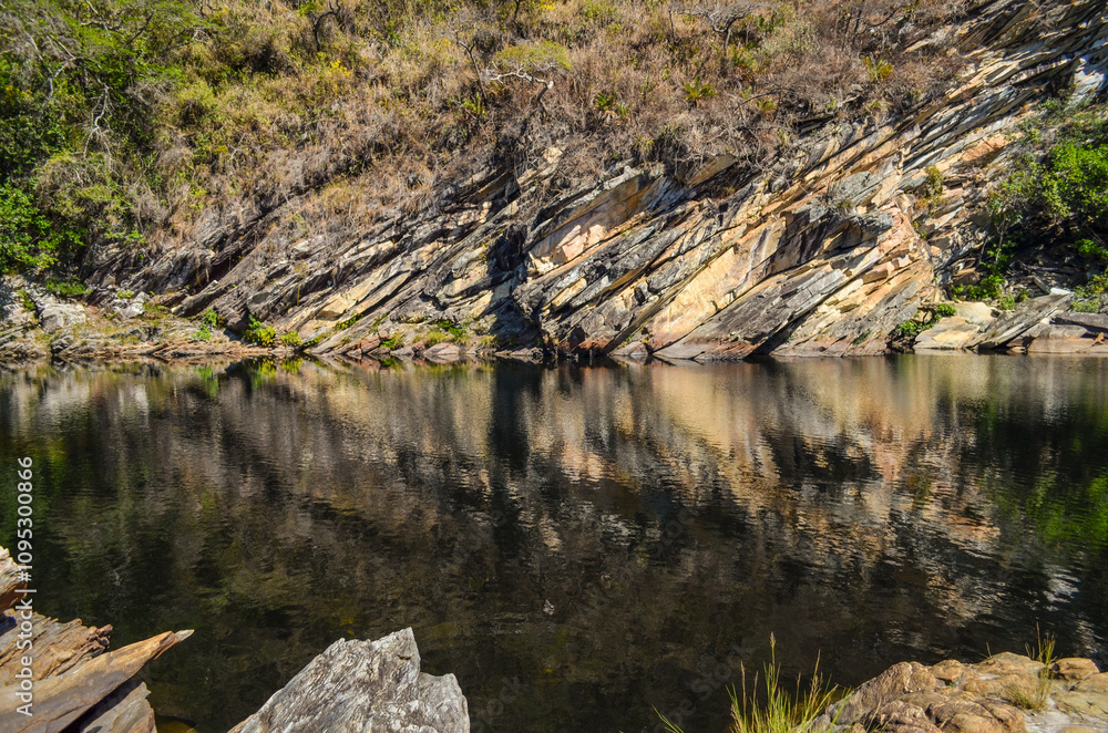 Nice region with river, calm water, good pools, clean beaches, all of them inside a mountain ridge called Serra do Cipo in Minas Gerais, Brazil. Nice region with river, calm water, good pools, clean beaches, all of them inside a mountain ridge called Serra do Cipo in Minas Gerais, Brazil.