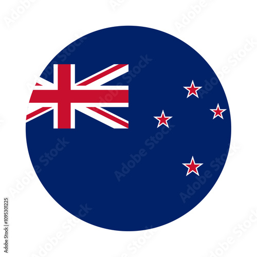 Round New Zealand flag icon