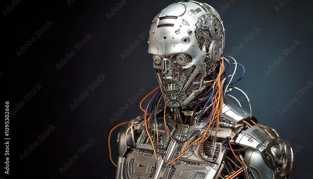 robot with wires and metal high resolution image for print robot with wires and metal high resolution image for print