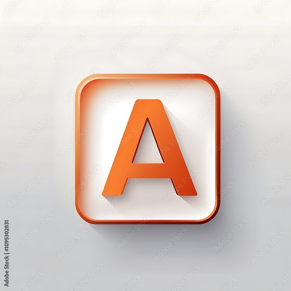 letter A icon in burnt orange square for UI UX letter A icon in burnt orange square for UI UX