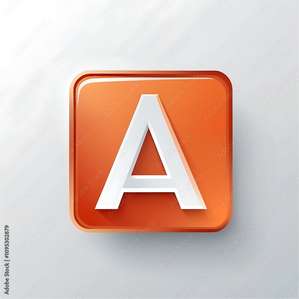 letter A icon in burnt orange square for UI UX letter A icon in burnt orange square for UI UX