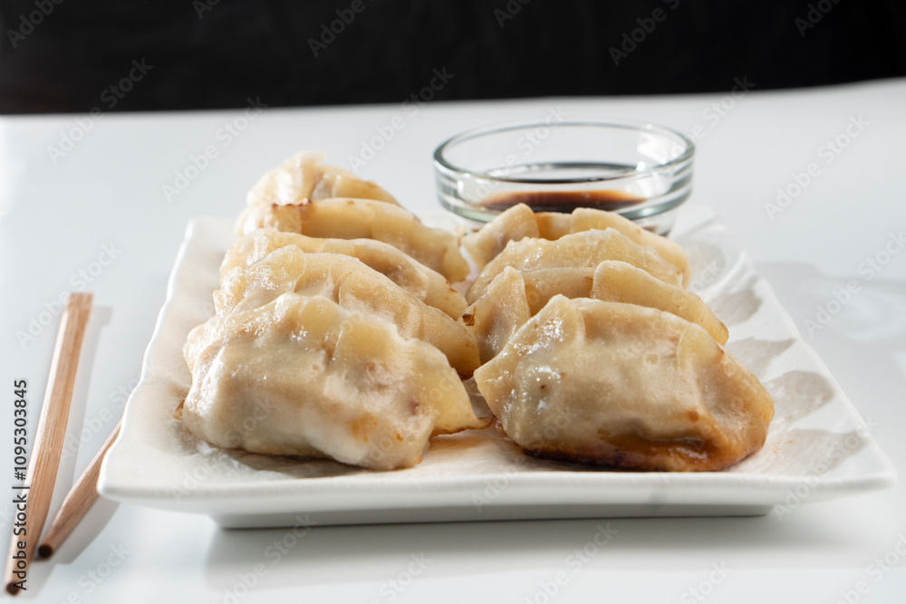 Dumplings with meat on a white background. Chinese dumplings are a traditional dish for Chinese New Year. Food concept. Chinese food. Dumplings with meat on a white background. Chinese dumplings are a traditional dish for Chinese New Year. Food concept. Chinese food.
