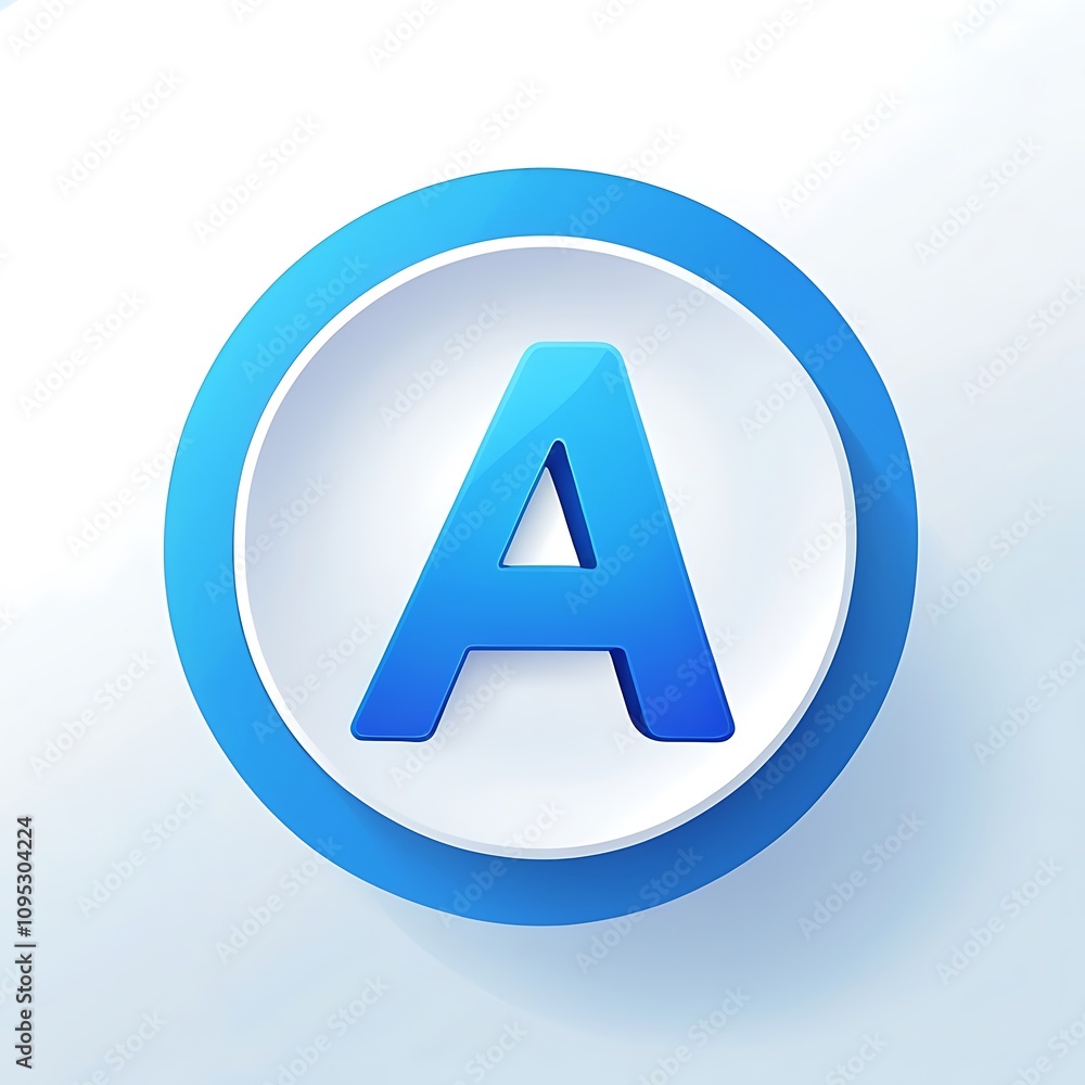 letter A icon in dodger blue circle for UI UX letter A icon in dodger blue circle for UI UX