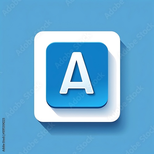 Free Download letter A icon in dodger blue square for UI UX - GFXLoad