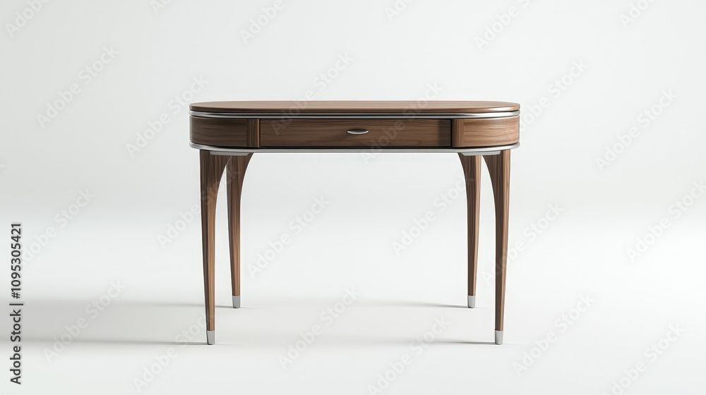 Elegant wooden desk with minimalist design and polished finish for modern interiors Elegant wooden desk with minimalist design and polished finish for modern interiors
