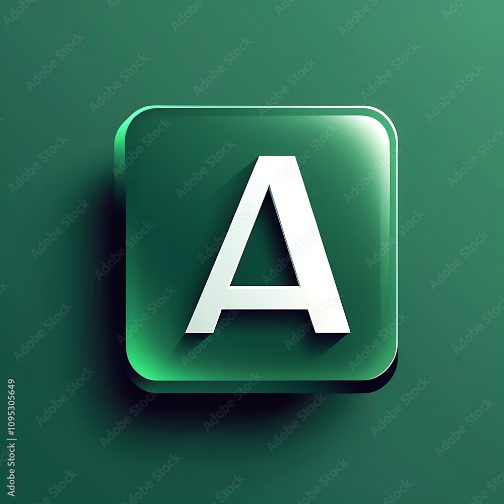 letter A icon in a forest green square for UI UX letter A icon in a forest green square for UI UX