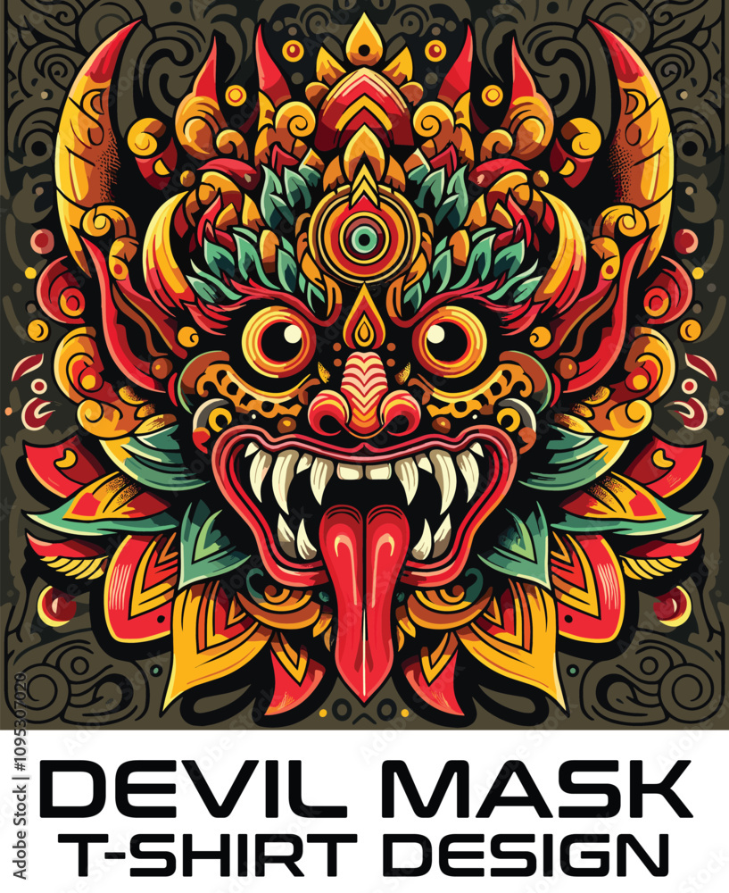 Devil Mask Vector T Shirt Design Devil Mask Vector T Shirt Design