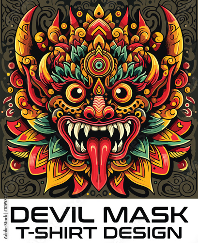 Devil Mask Vector T Shirt Design