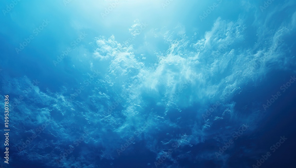 Fototapeta premium Blue Sky with Fluffy Clouds