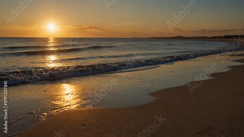 Wallpaper Mural Sunset on a tropical beach. Long shadows on clean sand. Torontodigital.ca