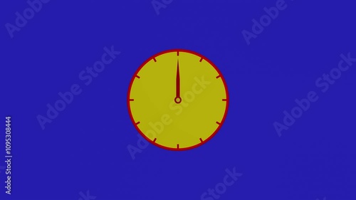 Wallpaper Mural Wall clock red and yellow on a blue background TimeLapse. Torontodigital.ca