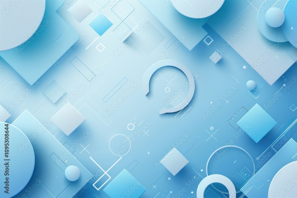 Obraz premium Abstract Geometric Shapes in Blue