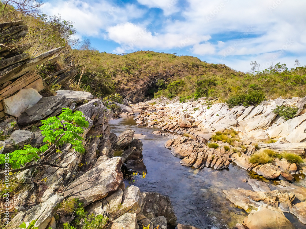 Nice region with river, calm water, good pools, clean beaches, all of them inside a mountain ridge called Serra do Cipo in Minas Gerais, Brazil. Nice region with river, calm water, good pools, clean beaches, all of them inside a mountain ridge called Serra do Cipo in Minas Gerais, Brazil.