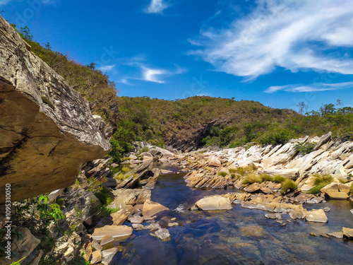 Nice region with river, calm water, good pools, clean beaches, all of them inside a mountain ridge called Serra do Cipo in Minas Gerais, Brazil.