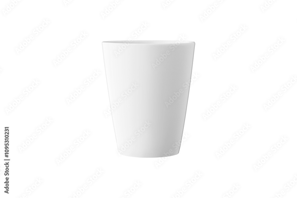 White cup for tea or coffee on isolated white background close up White cup for tea or coffee on isolated white background close up