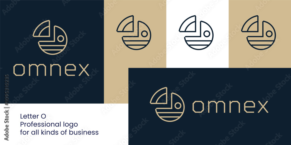 Modern O Logo with Playful Face and Geometric Design Modern O Logo with Playful Face and Geometric Design