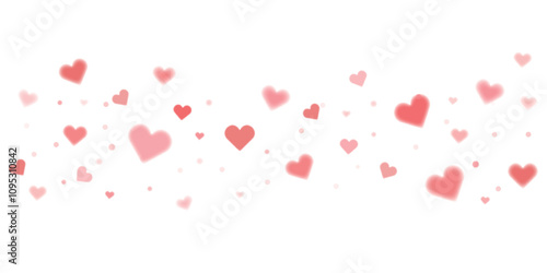 Valentine's Day heart shaped confetti Love valentine background with pink petals of hearts on transparent background.	

