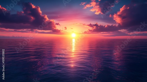 sunset over the sea