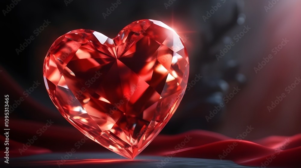 Imagine a highly detailed, close-up depiction of a luminous, fiery red heart, intricately crafted from delicate, translucent crystal, exuding a soft, ethereal glow that radiates warmth, set against a Imagine a highly detailed, close-up depiction of a luminous, fiery red heart, intricately crafted from delicate, translucent crystal, exuding a soft, ethereal glow that radiates warmth, set against a