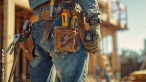 Construction Worker with Tools