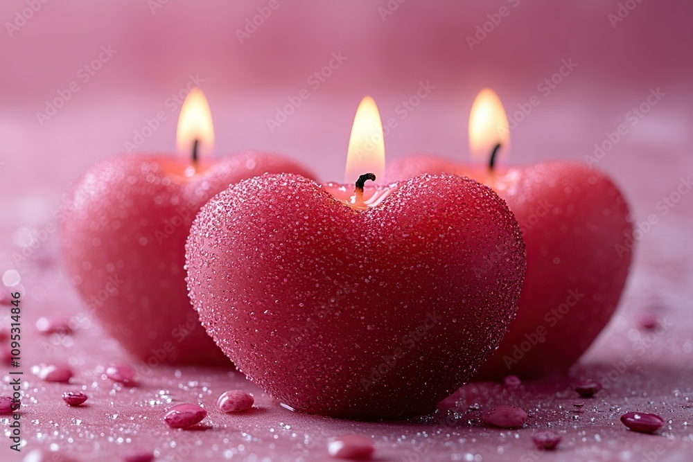 Red heart candles for Valentine's Day Red heart candles for Valentine's Day