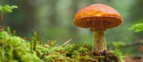 Orange Mushroom in a Forest photo