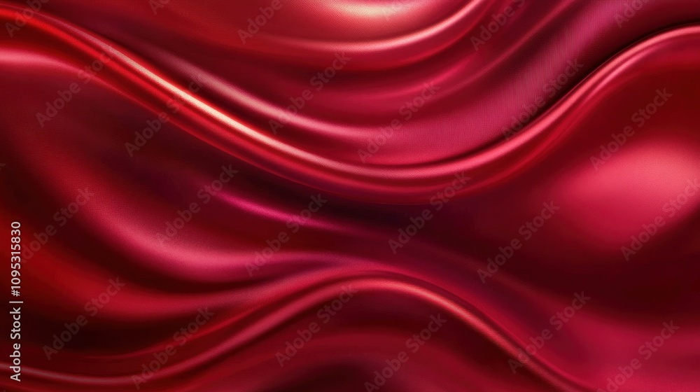 Obraz premium An elegant, flowing red satin fabric, creating a sense of luxury and sophistication.