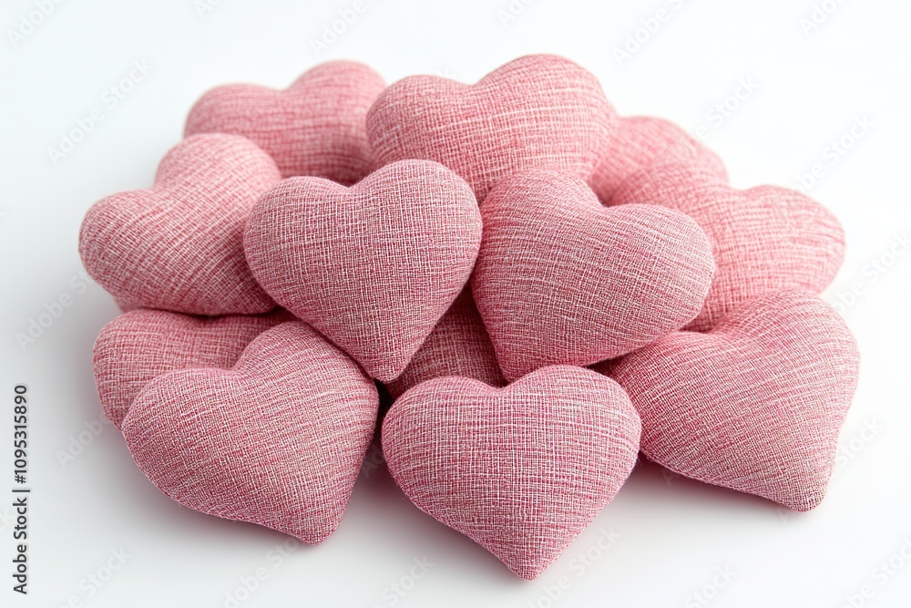 Fototapeta premium Handmade sewn fabric hearts for Valentines's Day