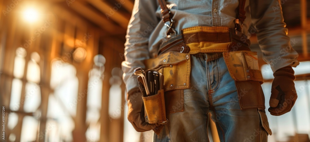 Obraz premium Construction Worker with Tools