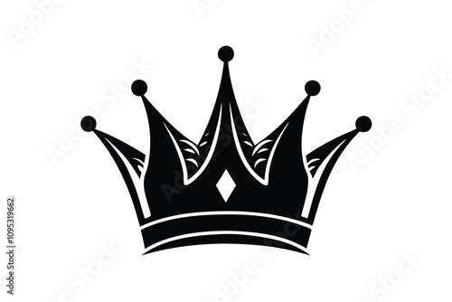 Crown vector silhouette art illustration. EPS File photo