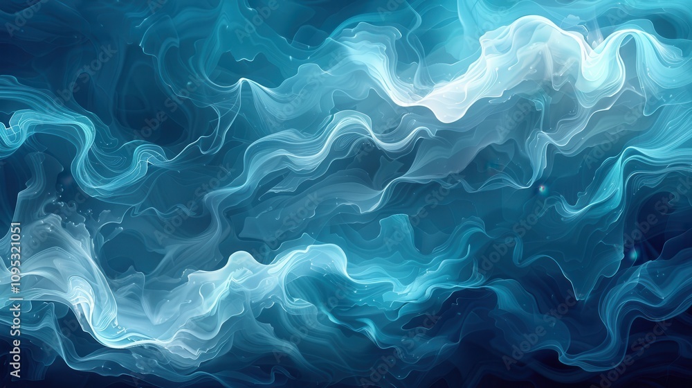 Abstract design of swirling blue and turquoise hues in vector format, representing dynamic water currents Abstract design of swirling blue and turquoise hues in vector format, representing dynamic water currents
