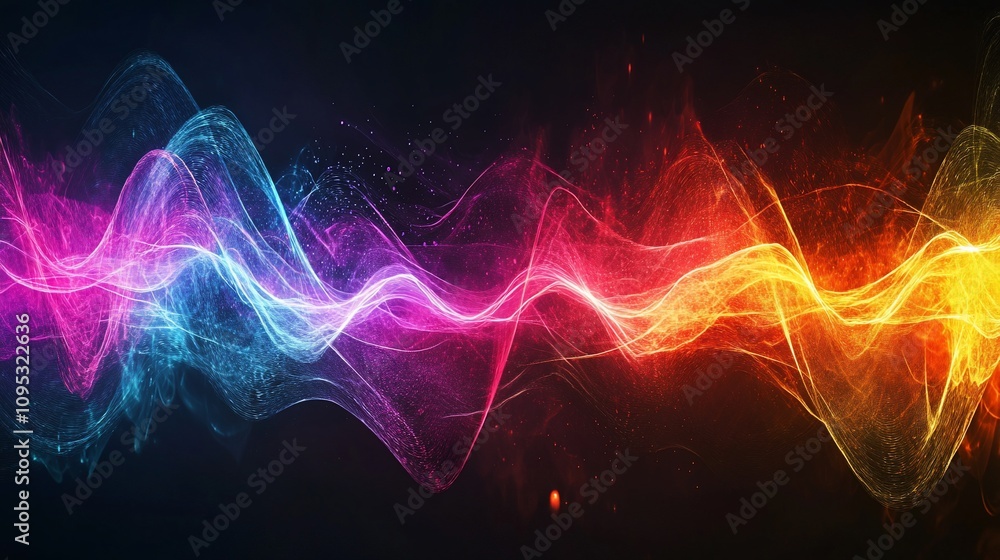 Abstract vibrant energy wave, colorful flowing light. Abstract vibrant energy wave, colorful flowing light.