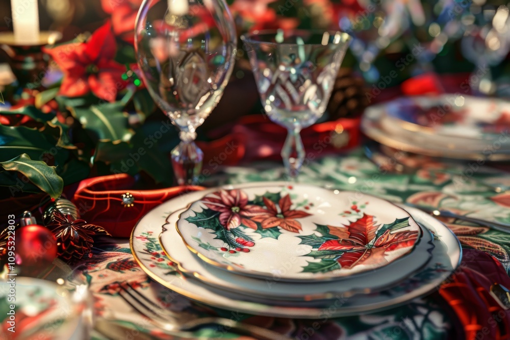 Festive Table Setting with Centerpieces Festive Table Setting with Centerpieces