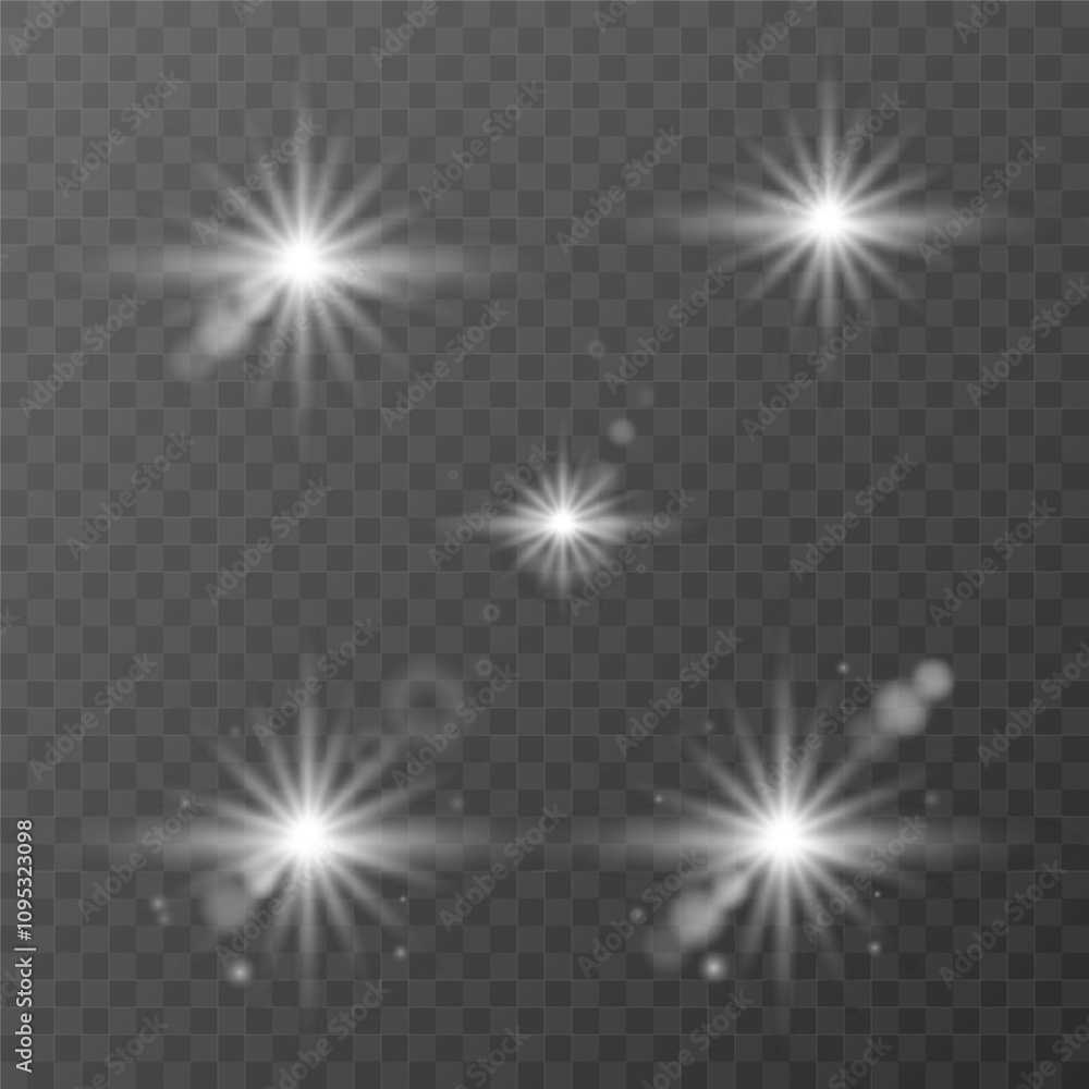 The effect of reflections and rays. Flash of white light. Highlight. Vector illustration The effect of reflections and rays. Flash of white light. Highlight. Vector illustration