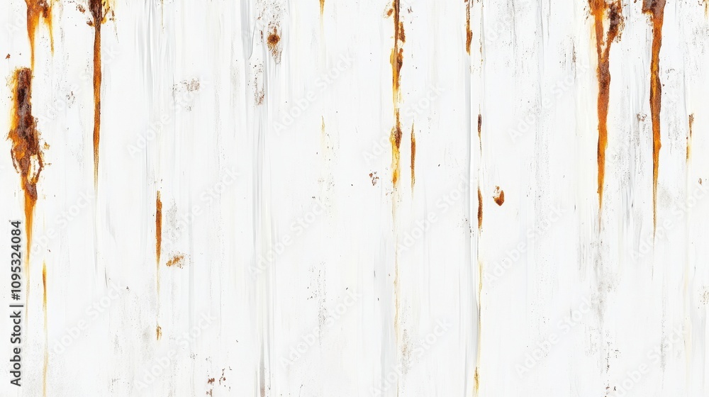 A textured white surface with rust streaks, creating a rustic and weathered appearance. A textured white surface with rust streaks, creating a rustic and weathered appearance.